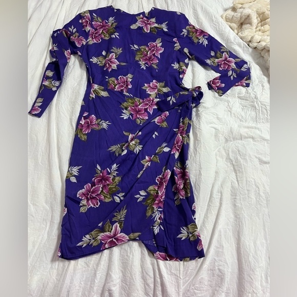 Stefan Fashions Ruched Midi Wrap Dress - Size 8P - Picture 2 of 8